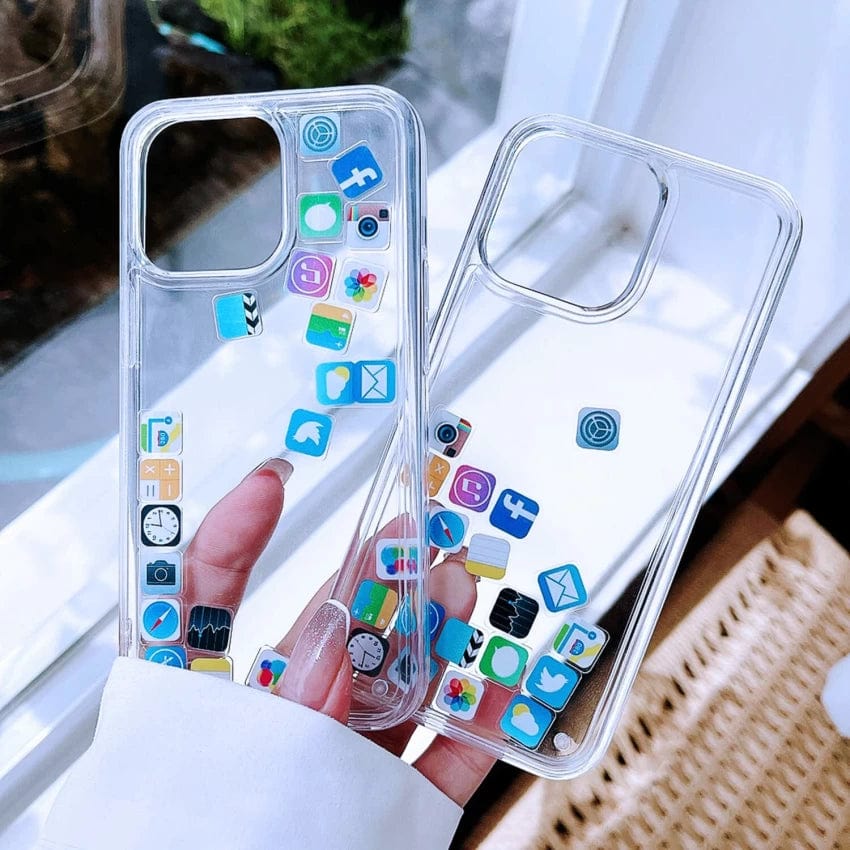 Liquid Social Media Icons Floating iPhone Case Phonely