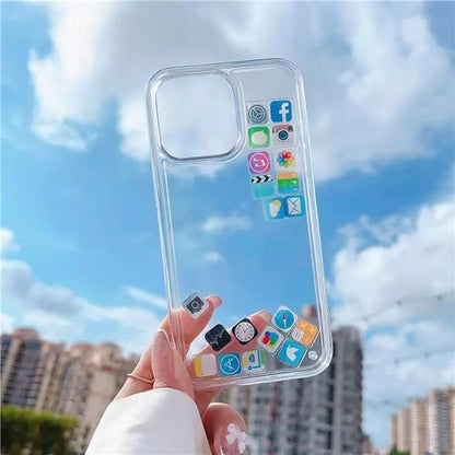 Liquid Social Media Icons Floating iPhone Case