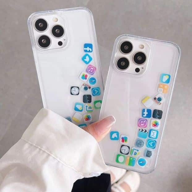 Liquid Social Media Icons Floating iPhone Case